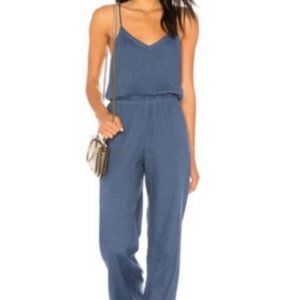 MONROW Linen Jumpsuit, Black XS